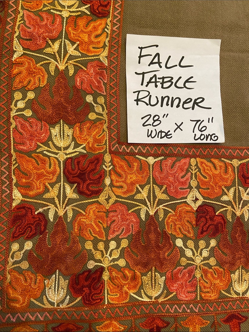 Embroidered Table Runner - Picture 2 of 6